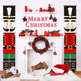 Christmas Decorations Nutcracker Soldier Banner Party Decor For Home Merry Door Hanging 2022 Xmas Ornament NavidadChristmas