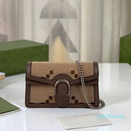 Designer -Lady Messenger Bag Women Hand Bags Chain Flap Shoulder Crossbody Baguette Bags Purse Top Quality Canvas Real Leather Handbags