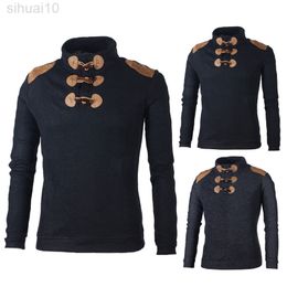 Men Slim-Fit Collar Long Sleeves Button Knitted Sweater Shirt Men Casual Sport Sweater AIC88 L220801