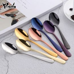 2Pcs Tea Spoon 18/8 stainless Steel Cake Fruit Spoons For Dessert Small Coffee Scoop Gold Tools for Snack Dinnerware 220509