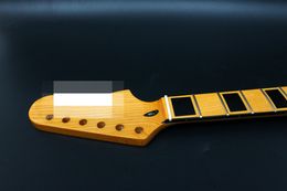 guitar necks unfinished UK - Electric Guitar Neck 22fret 25.5inch Canada Maple Yellow Paint Unfinished #S3