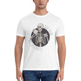 Men's T-Shirts Dead Inside But Caffeinated T Shirt Skeleton Morning Coffee Funy Cool Graphic Shirts Short-Sleeve Tshirt Cotton Tees