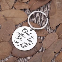 Keychains Graduation Gifts Daughter Keychain For Women Friend Sisters Birthday Encouragement She Will Not Fall Key Ring Teen Girls Enek22