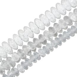 Other Natural Stone Matte White Snow Cracked Crystal Abacus Loose Beads For Jewellery Making 6/8/10mm Diy Handmade Bracelets 15" Inch Edw