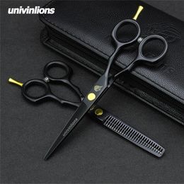 5.5" black hair scissors barber razor cut designs dressing tools clipper kids scisors 220317