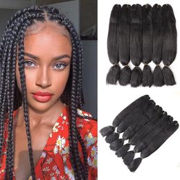 Jumbo Braiding Hair Extensions Jumbo Braid 24 Inch Synthetic Hair Single Colorful Extension for Crochet Box Braids Twist Hair