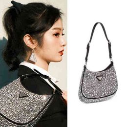 Design luxury fashion bags for women Cleo Satin underarm sky star crystal bright face diagonalWomen's