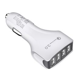 QC3.0 Quick Car Charger four USB Currency Cigarette Lighter Fast Charging For iPhone Xiaomi Car Adapter