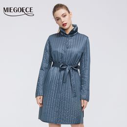 MIEGOFCE Spring Collection Warm Cotton Women Coat HighMediumQuality Long lasting Collar With Belt Jacket 201026