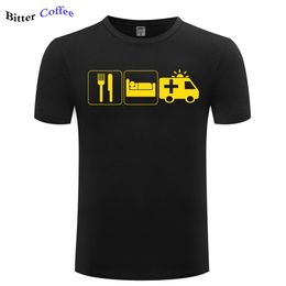 Eat Sleep Paramedic TShirt Save Lives Rescue Ambulance Driver Tee Print Cotton Short Sleeve Brand Clothing Plus size 220622