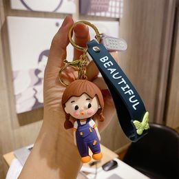 Keychains 12pcs Cute Girl With Two Pigtails Keychain Bulk Key Chain Gift For Women Car Bag Pendant Student Accessories JewelryKeychains