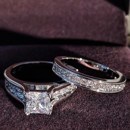 S925 Sterling Silver Bride Wedding Engagement Ring Sets for Women Bridal New Product Fashion Finger Wholesale Jewelry