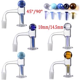 Beveled Edge Seamless Fully Weld Quartz Banger Smoking Accessories 10mm 14mm Male Joint 45° 90° US Grade Blender Spain Banger Nails With Glass Marble And Screw