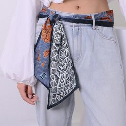 Belts Novelty Long Small Silk Scarf Women Wide Waist Belt Decorative Female Bevel Neck Korean Multifunctional Hair RibbonBelts