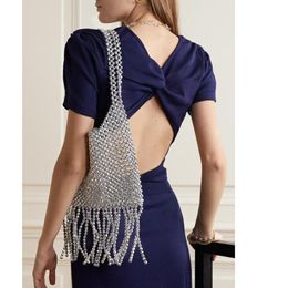 Вечерние сумки 2022 Женская серебряная кисточка для бисера на плечах ниша дизайн винтажная ручная ручная сумочка модные кошельки