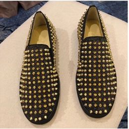 2022 Promotion spring Men Spikes Loafers Party wedding Men Shoes Europe Style luxury designer glitter Handmade Fashion Men Shoes mkjl0001 VN