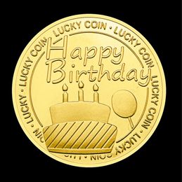 Happy Birthday Lucky Coin Creative Gift Collectible Gold Plated Souvenir Coins Collection Commemorative Coin Gifts