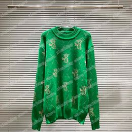 22ss mens women designer Sweaters pineapple Jacquard casual Crew Neck long sleeve men wild top green S-2XL