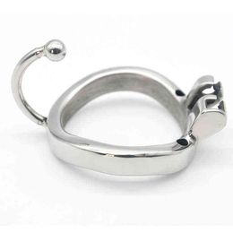 NXY Chastity Device Prisoner Bird Men's Long Stainless Steel Lock Trouser Belt Cb6000 Arc Hook Snap Ring C278 0416