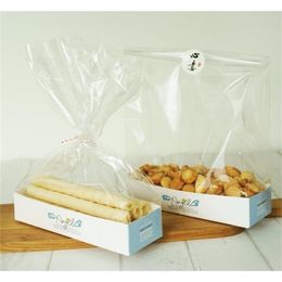 500PCS Clear Biscuit Cookie Candy Bread Plastic Bag Paperboard Packing Boxes Bakery Snack Box Puffs Bags Valentines Day 201225