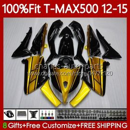 Injection Mould Fairings For YAMAHA TMAX-500 MAX-500 T MAX500 12-15 Golden black Bodywork 113No.11 TMAX MAX 500 TMAX500 12 13 14 15 T-MAX500 2012 2013 2014 2015 OEM Body