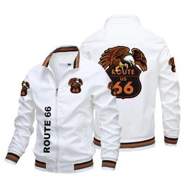 Men's Jackets 66 Printed Jacket Punk Motorcycle Patch Rider Leather Vest Sports Fashion Tide Brand Men's Bomber JacketMen's