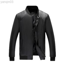 Leather Jacket Men Autumn And Winter New Pu Baseball Jack Single Lining L220801