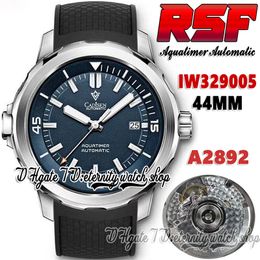 2022 RSF Aquatimer IW3290 A2892 Automatic Mens Watch 44mm Blue Dial Stick Markers Stainless Steel Case Black Rubber Strap Super Edition eternity Sport Watches