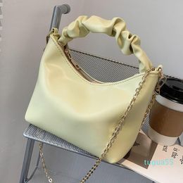 designer Leather Fashion Lady Chain Bag Casual Folds Underarm Shoulder Messenger All-match Handbag Female Totes