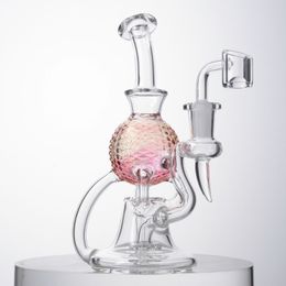 7 Inch Heady Glass Hookahs Beach Ball Unique Style Oil Dab Rigs Showerhead Perc Recycler 14.5mm Female Joint Thick 4mm Bongs XL-2242