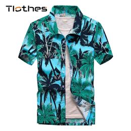 26 Colors Summer Fashion Mens Hawaiian Shirts Short Sleeve Button Coconut Tree Print Casual Beach Aloha Shirt Plus Size 5XL 220323