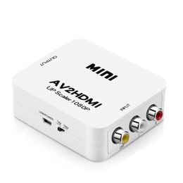 AV2HDMI 1080P HDTV Video Scaler Adapter HDMI2AV mini Connectors Converter box CVBSL/R RCA TO HDMI For Xbox 360 PS3 PC360 Support NTSC PAL With retail packaging