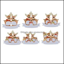 2022 New Christmas Tree Pendant Decoration Resin Snowman Xmas Elk Diy Home For Kids Giftsa43241I Drop Delivery 2021 Decorations Festive Pa