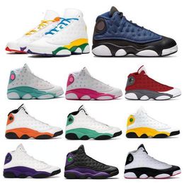 -Top 13 13S Chaussures de basket-ball braves braves Blue Playground Lucky Green Gym Red Flint Grey Obsidian Barons Alternate 2022 Femmes Classic Trainers Sneakers