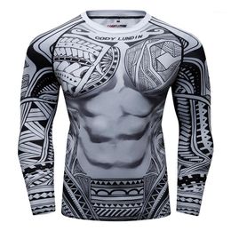 Men's T-Shirts High Quality 3D Cartoons Print Fitness Rash Guard 2022 Breathable Gym Long Sleeves Tight Sports T Shirts