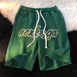 Mens Pants Mens Summer Shorts Hip Hop Fashion Streetwear Sports Men Loose Retro Letter Print Casual