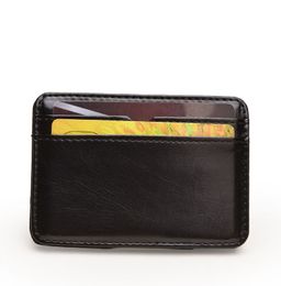 5pcs Card Holders Men PU Multifunctional Business Name Short Wallet Mix Color