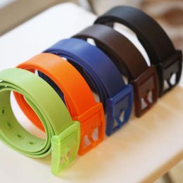 Belts Candy Color Plastic For Women Men Silicone Rubber Waistband Buckle Pins Jeans Summer Skinny Waist BeltBelts