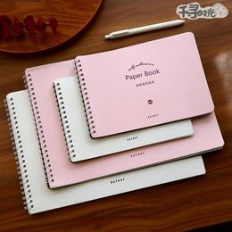 Notepads BULA Hard Cover Double-Sided Sketchbook For Drawing Release Paper Creative Planner Material Stickers Storage Book Coil Notebook