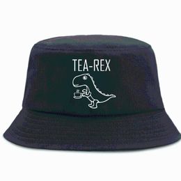 Berets Cartoon Tea Rex Funny Print Fisherman's Caps Outdoor Casual Bucket Hats Unisex Summer Beach Panama Hat Sun Shade Foldable CapBere