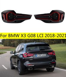 Car Styling For BMW X3 G08 LCI 20 18-2021 LED Dynamic Taillight Rear Fog Lamp Turn Signal Light Highlight Reversing And Brake