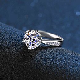 -Luxury 3 Ring Moisanite pour les femmes Sterling Silver Round Brilliant Diamond Solitaire Engagement Mariage ALLANTS