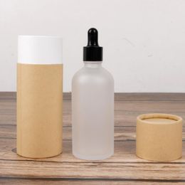 Gift Wrap 50Pcs Kraft Colour Cardboard Tube With Lid For 30Ml Essential Oil Bottle Container Coffee Glass Tea Nut Foods CylinderGift