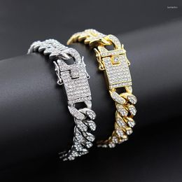 Link Chain Trendy Luxury Unisex Hip Hop Bling Miami Cuban Crystal Pave Bracelets For Men Women Bracelet Bangle Jewelry Gifts Kent22