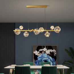 copper chandelier lights UK - Pendant Lamps All Copper Led Chandelier, Family Living Room, Bedroom, Study And Restaurant, Nordic Sky Star 3-color Light
