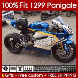 OEM Body For DUCATI Panigale 959 1299 S R 959R 1299R 15-18 Bodywork 140No.22 959-1299 959S 1299S 15 16 17 18 Frame 2015 2016 2017 2018 Injection mold Fairing blue stock