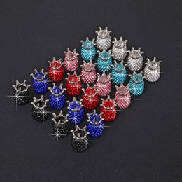 Car Wheel crown Valves Stems Caps Nut Car Tyre Creative diamond inlaid valve Cover modified Set