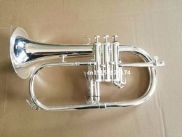 professional flugelhorns Silver Plated B flat Bb professional trumpet Top brass musical instruments trompete horn