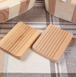 Wooden Natural Bamboo Soap Dishes Tray Holder Storage Soap Rack Plate Box Container Portable Bathroom Soap Dish Storage Box C0614G04