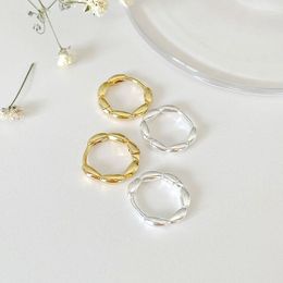 Hoop & Huggie Korean 925 Sterling Silver Simple Gold Dainty Earrings For Women Fashion Bohemian Jewelry Personality 2022 AccessoriesHoop Kir